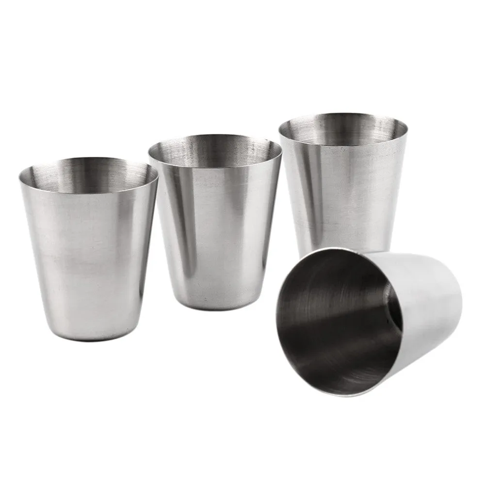 4 Stainless Steel Camping Cups