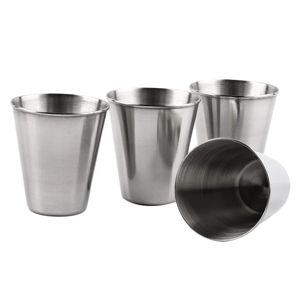 4 Stainless Steel Camping Cups