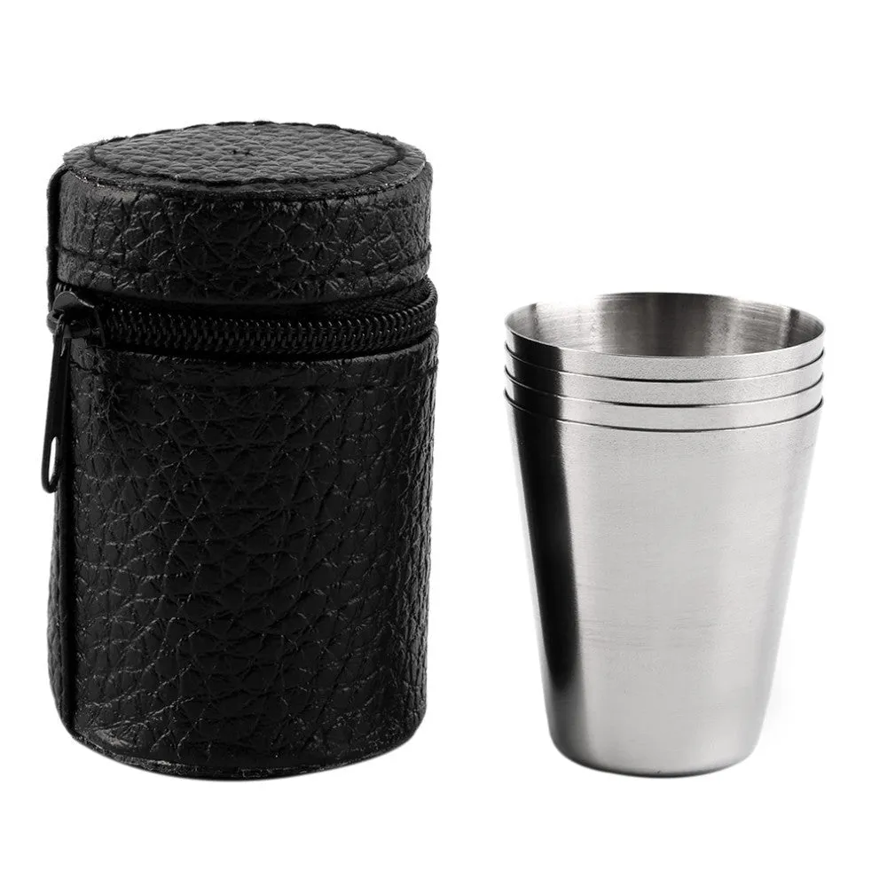 4 Stainless Steel Camping Cups