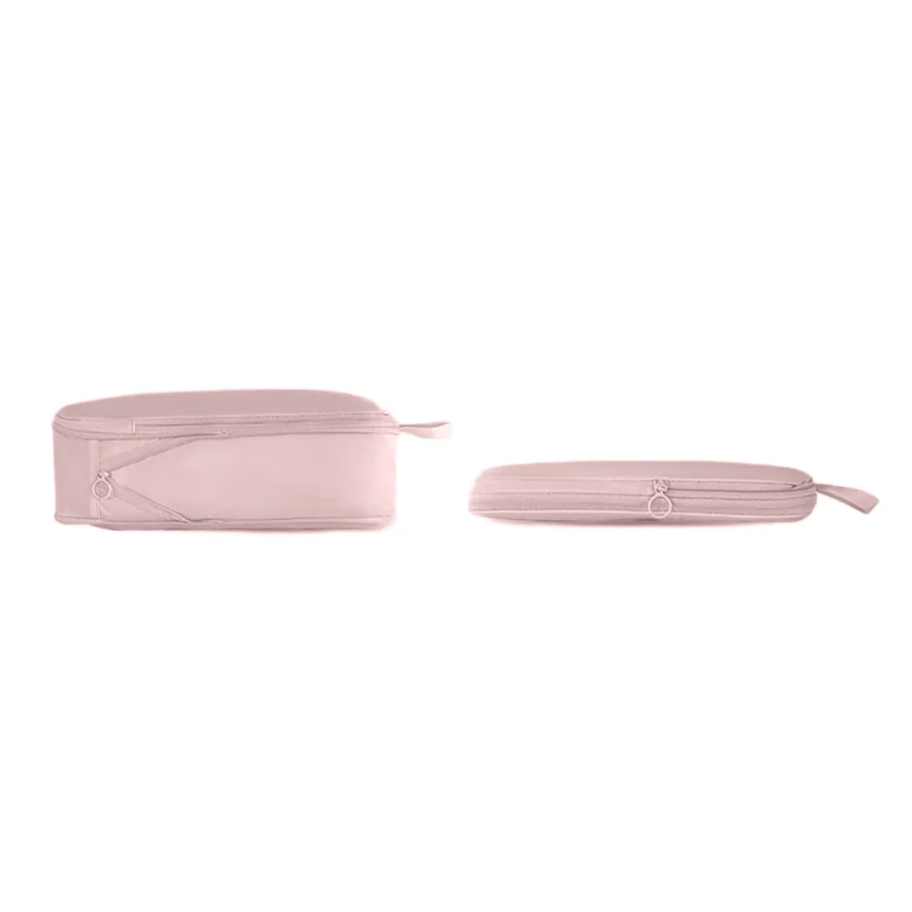 6Pcs Set Packing Cubes for Suitcases Travel Luggage Organizers Clothing Sorting Bags Pink