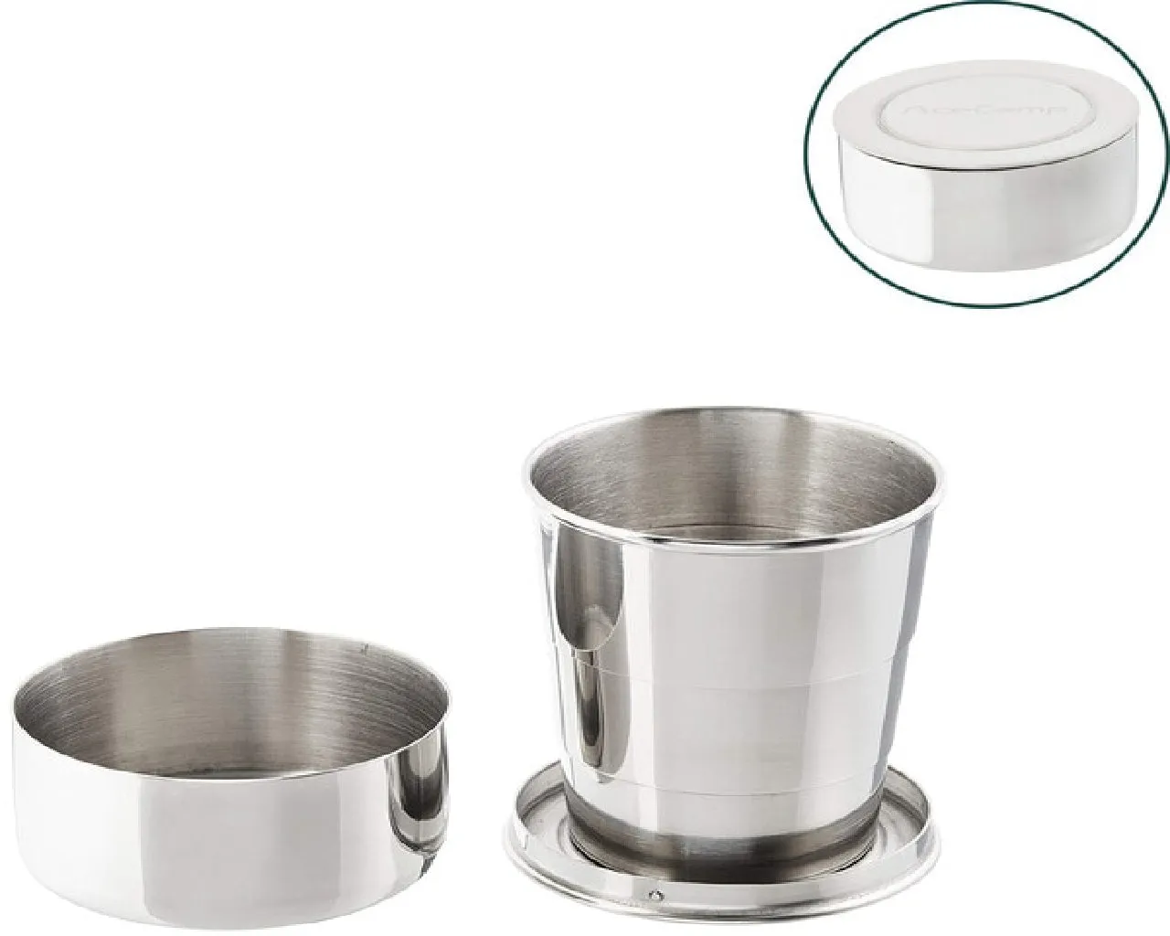 ACECAMP 1528 OUTDOOR CAMPING COLLAPSIBLE CUP 150 ML Portable Stainless Steel
