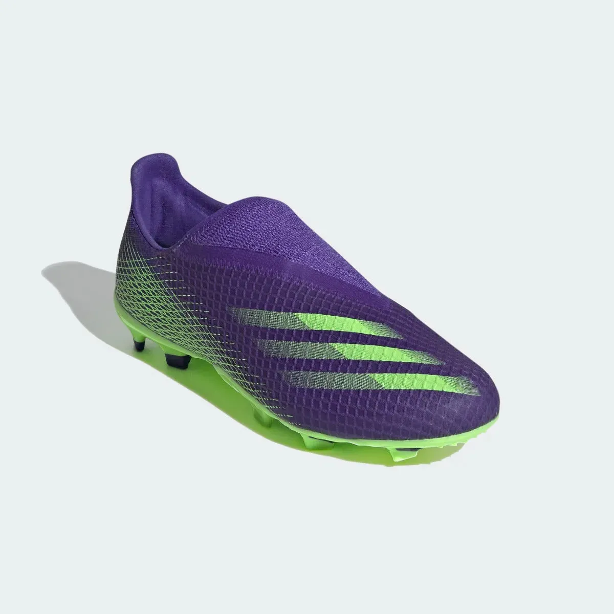 Adidas JR X Ghosted.3 Laceless FG - Purple-Signal Green