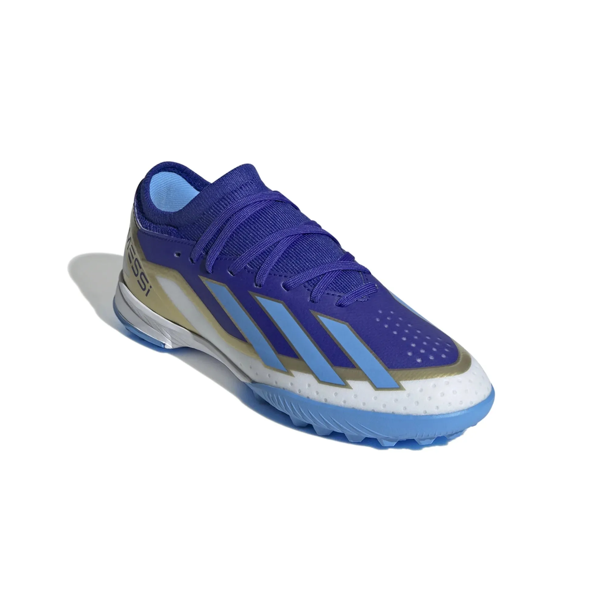 adidas X CrazyFast League Messi TF Junior Turf Soccer Cleat - Lucid Blue/Blue Burst/Whit