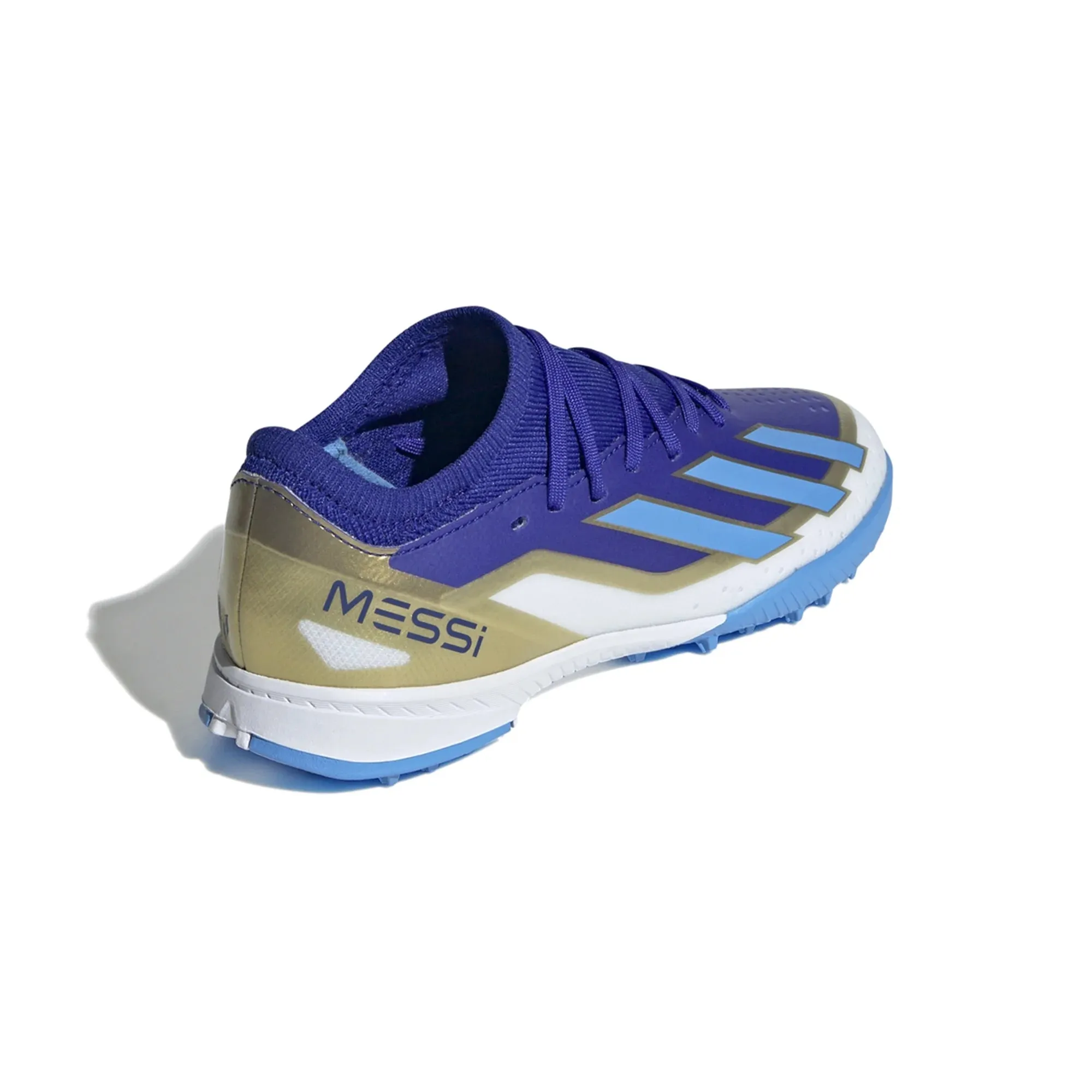 adidas X CrazyFast League Messi TF Junior Turf Soccer Cleat - Lucid Blue/Blue Burst/Whit