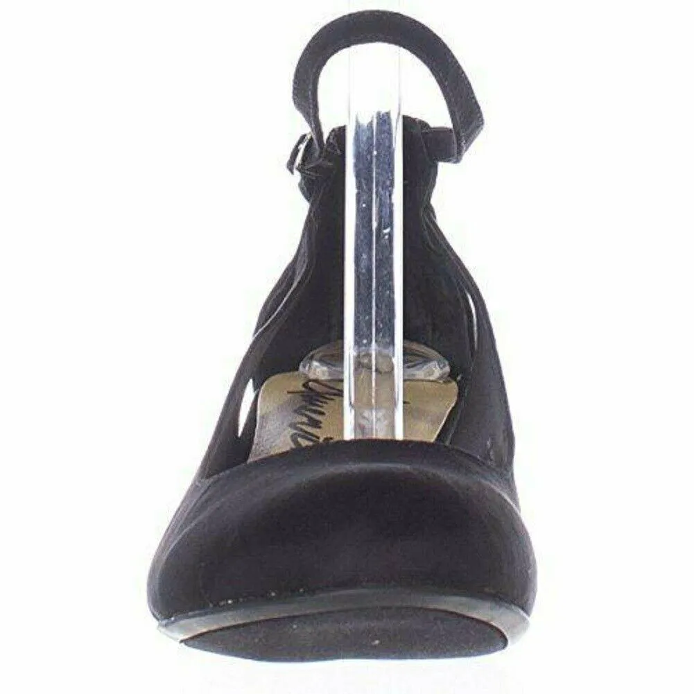 American Rag CIE Women Amiley Black Suede Chop Out Wedges Ankle Strap Shoes 9 M