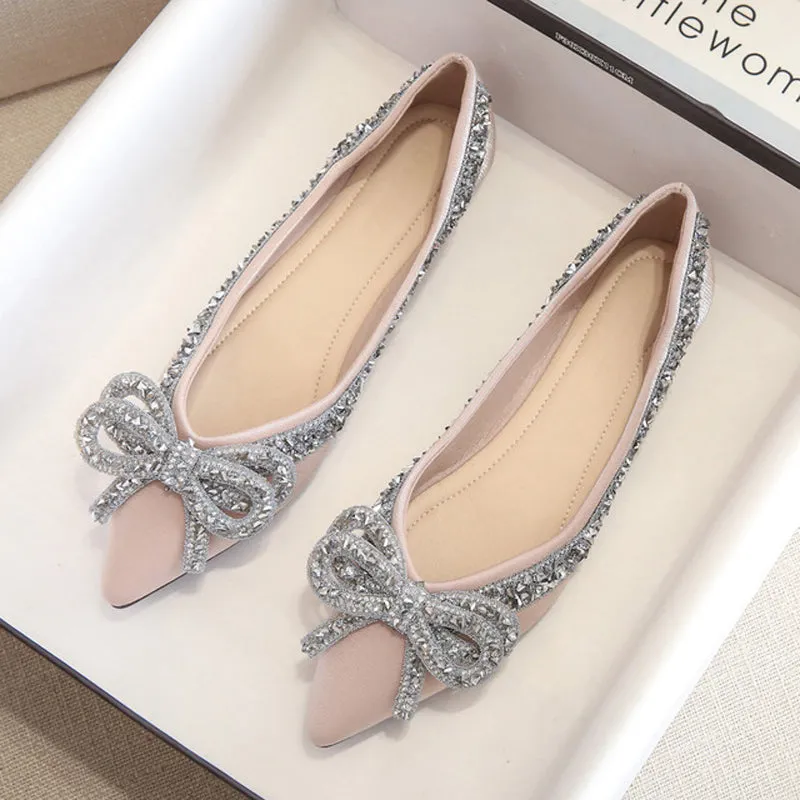 Belifi Rhinestone  Casual Comfort Dressy Flats For Wedding Bling Diamonds Bridal Shoes