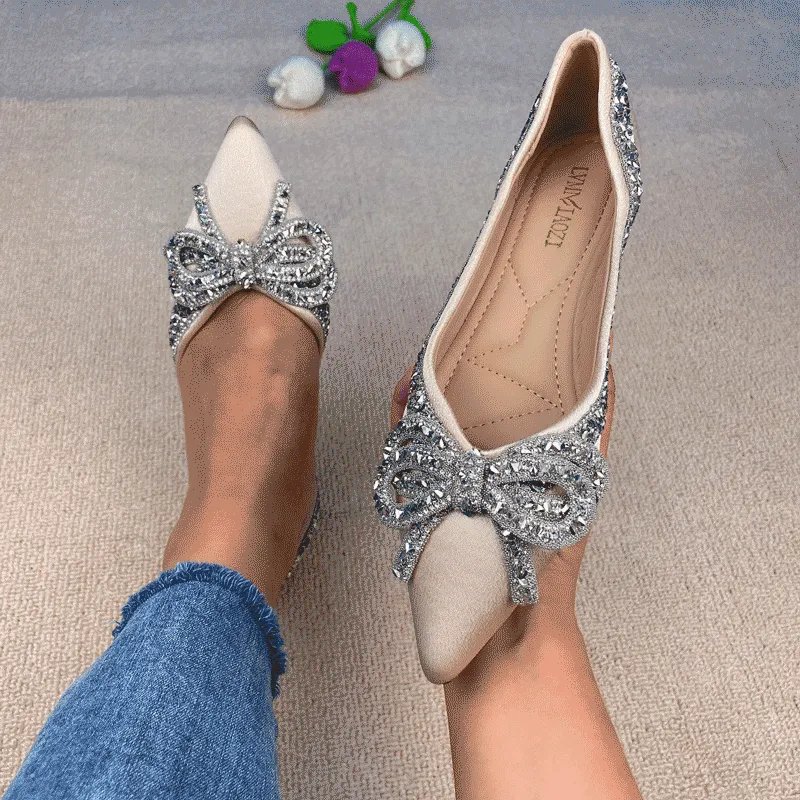 Belifi Rhinestone  Casual Comfort Dressy Flats For Wedding Bling Diamonds Bridal Shoes