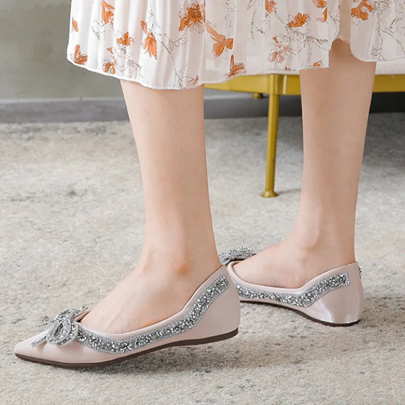 Belifi Rhinestone  Casual Comfort Dressy Flats For Wedding Bling Diamonds Bridal Shoes