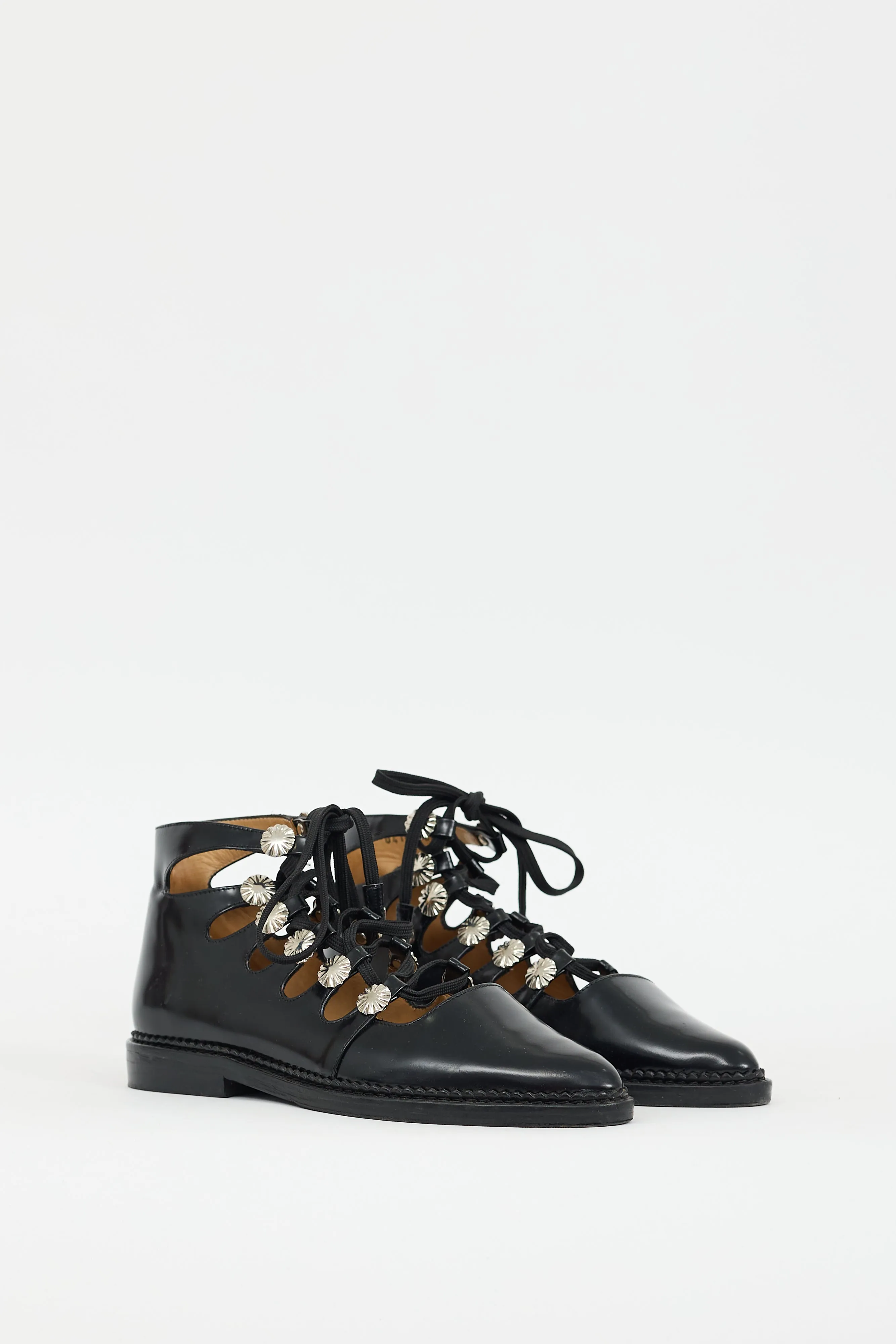 Black Leather Lace-Up Oxford