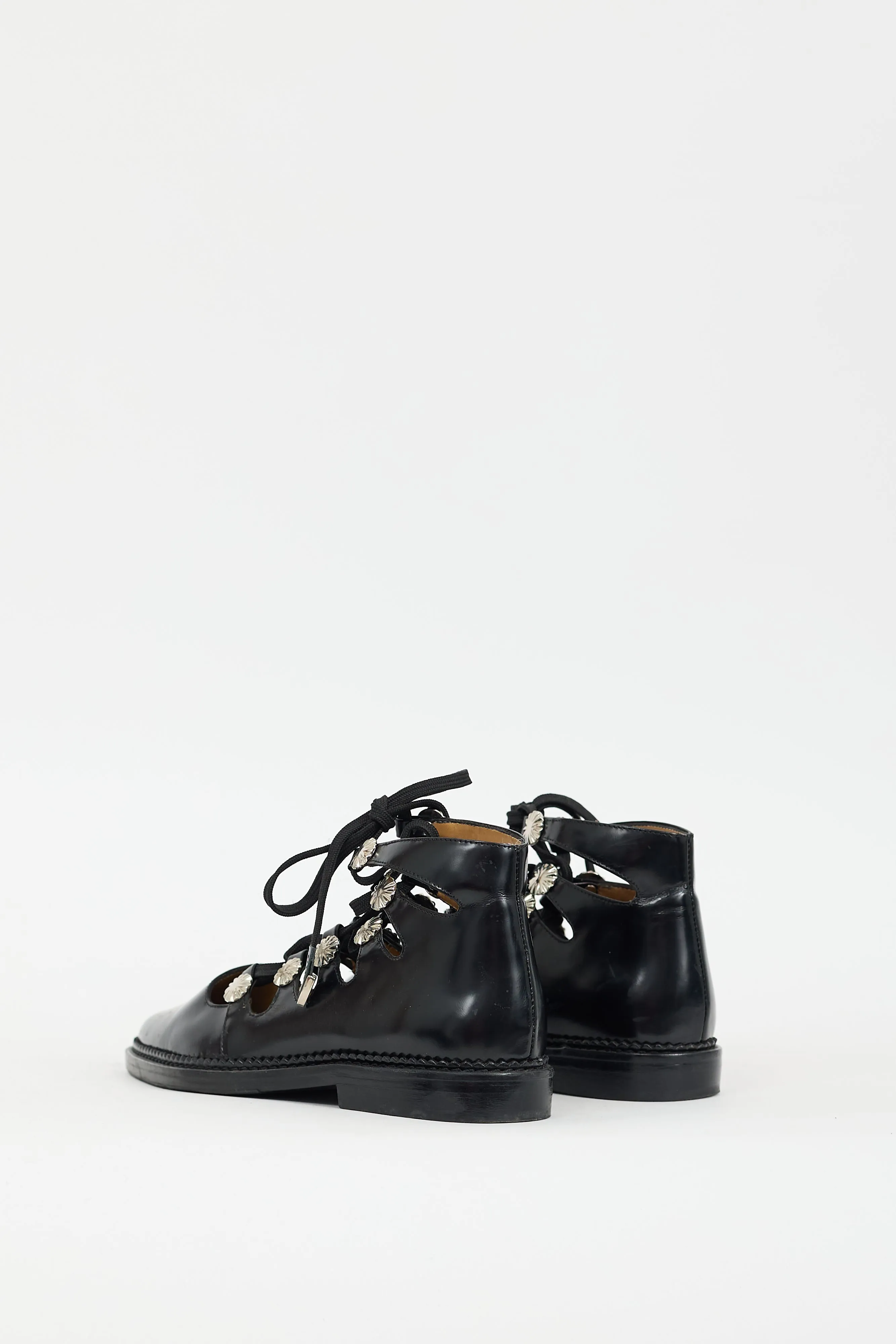 Black Leather Lace-Up Oxford
