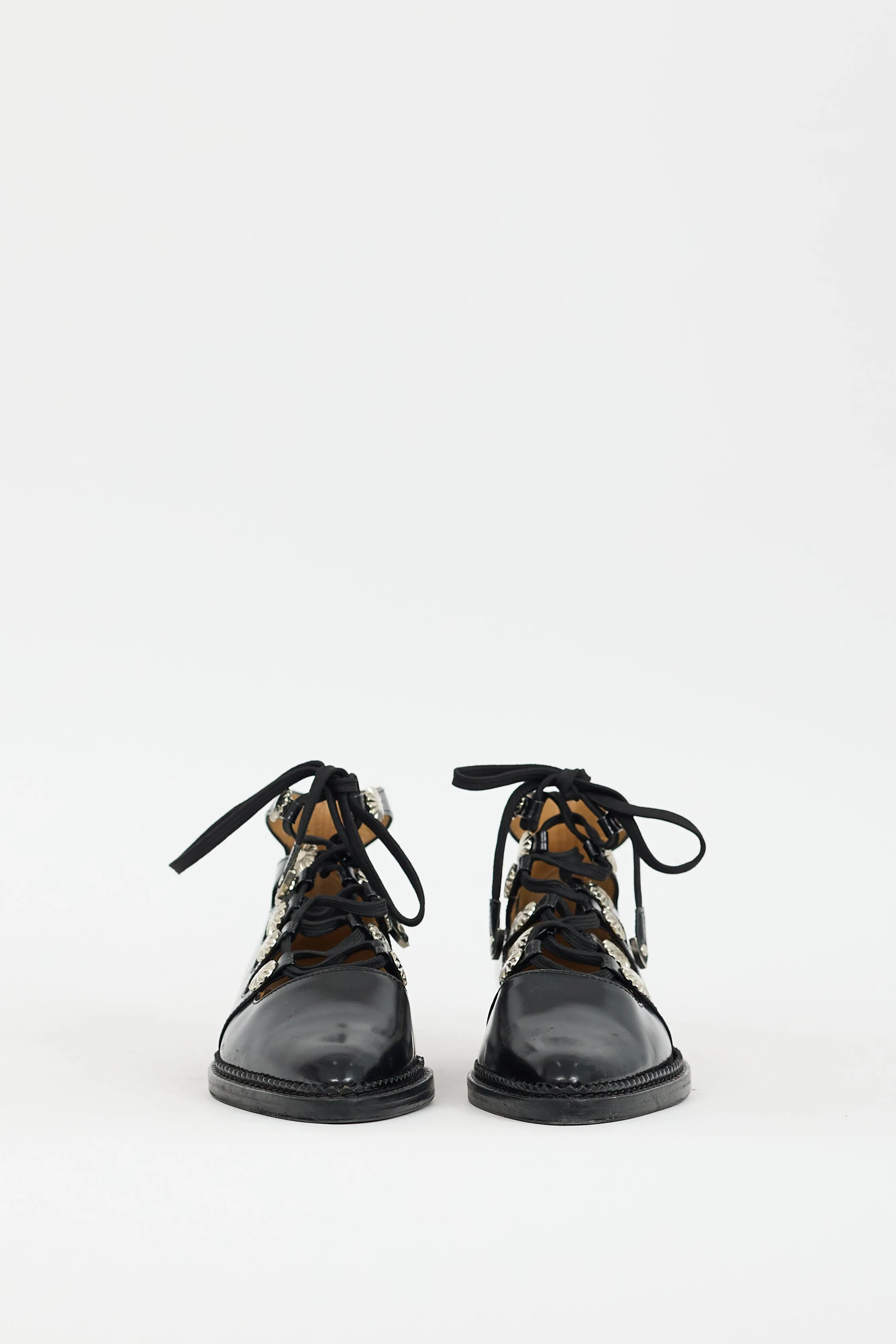 Black Leather Lace-Up Oxford