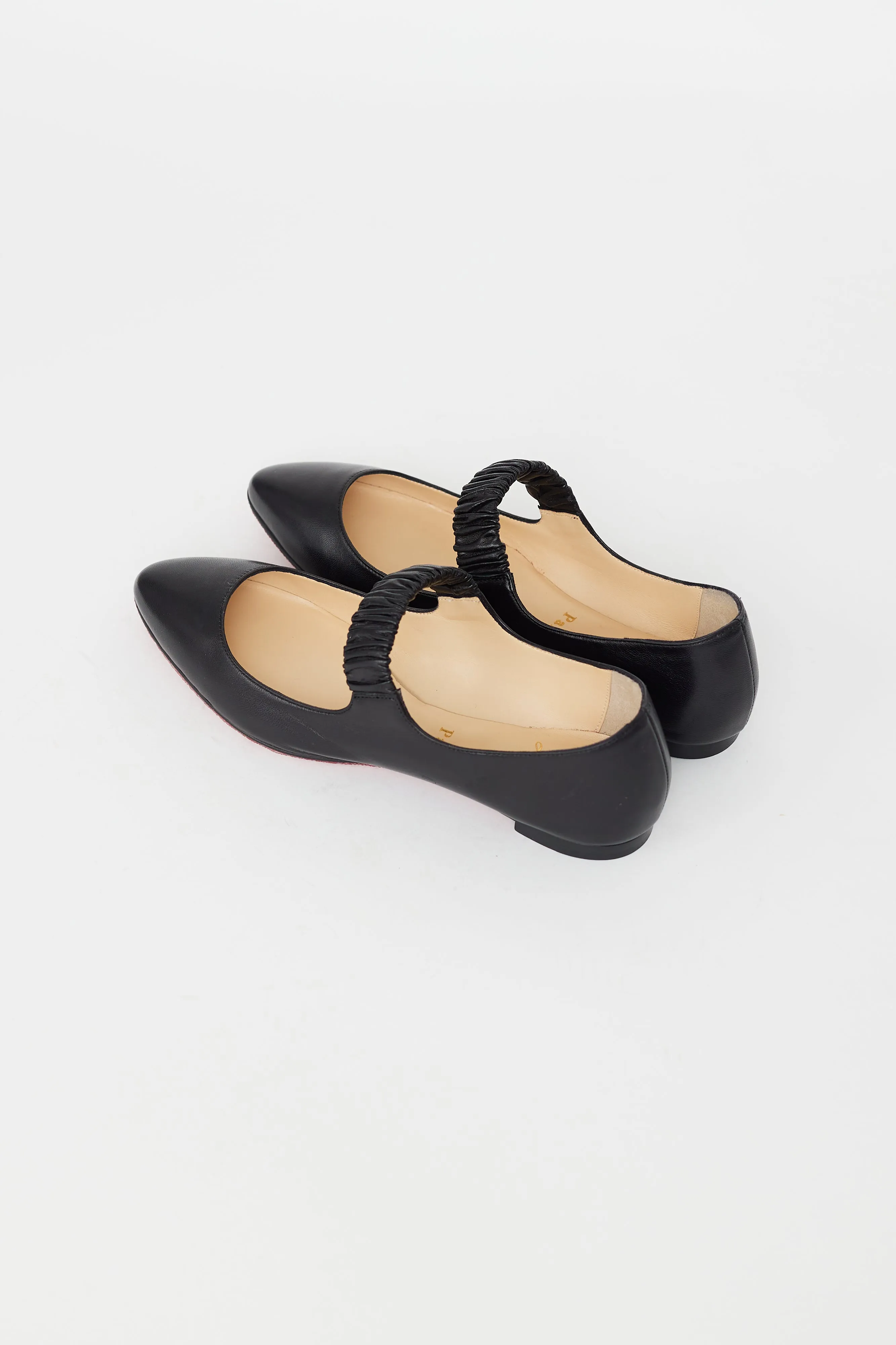Black Leather Mary Jane Flat