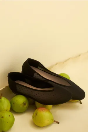 Black Mesh Nina Flats