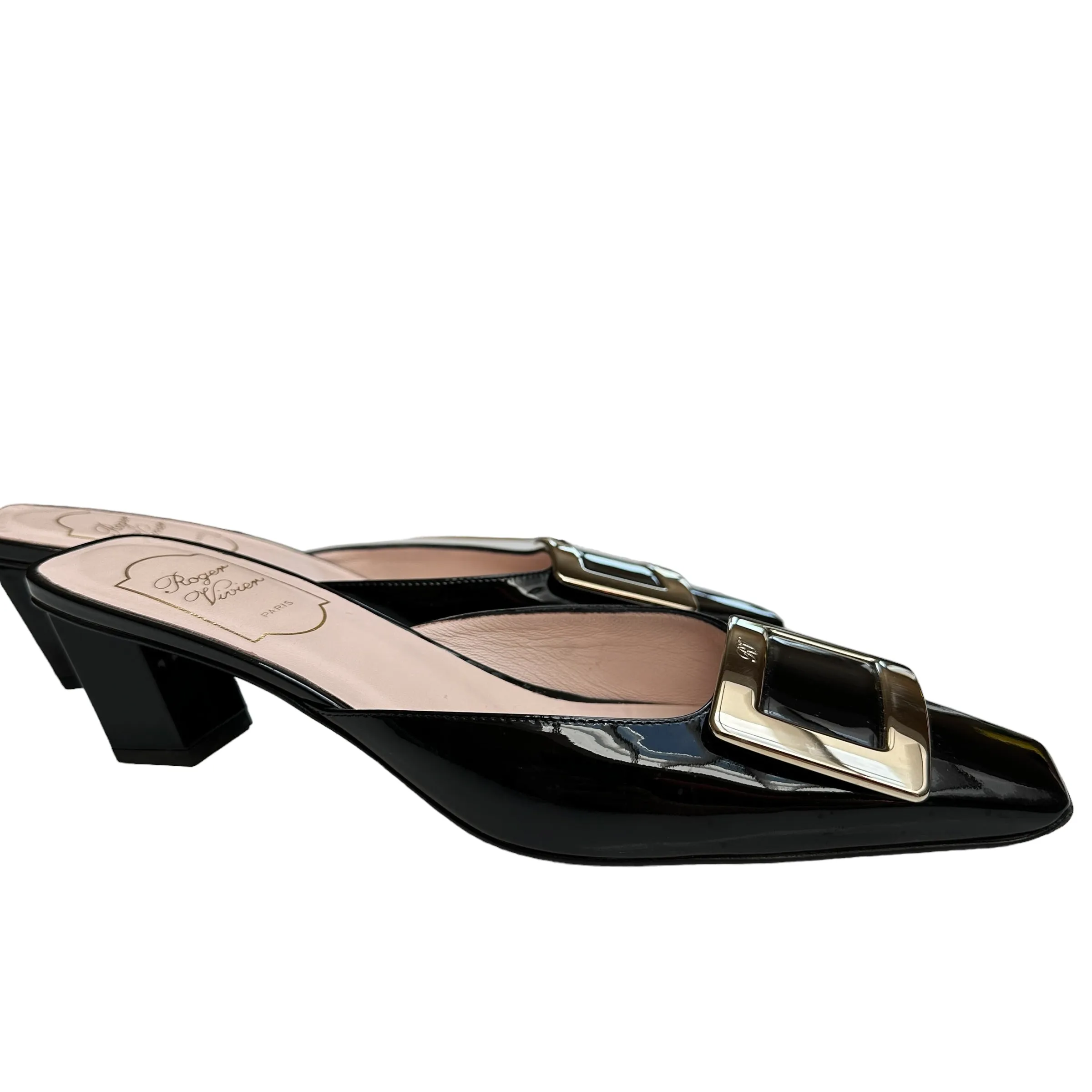 Black Patent Mules - 8