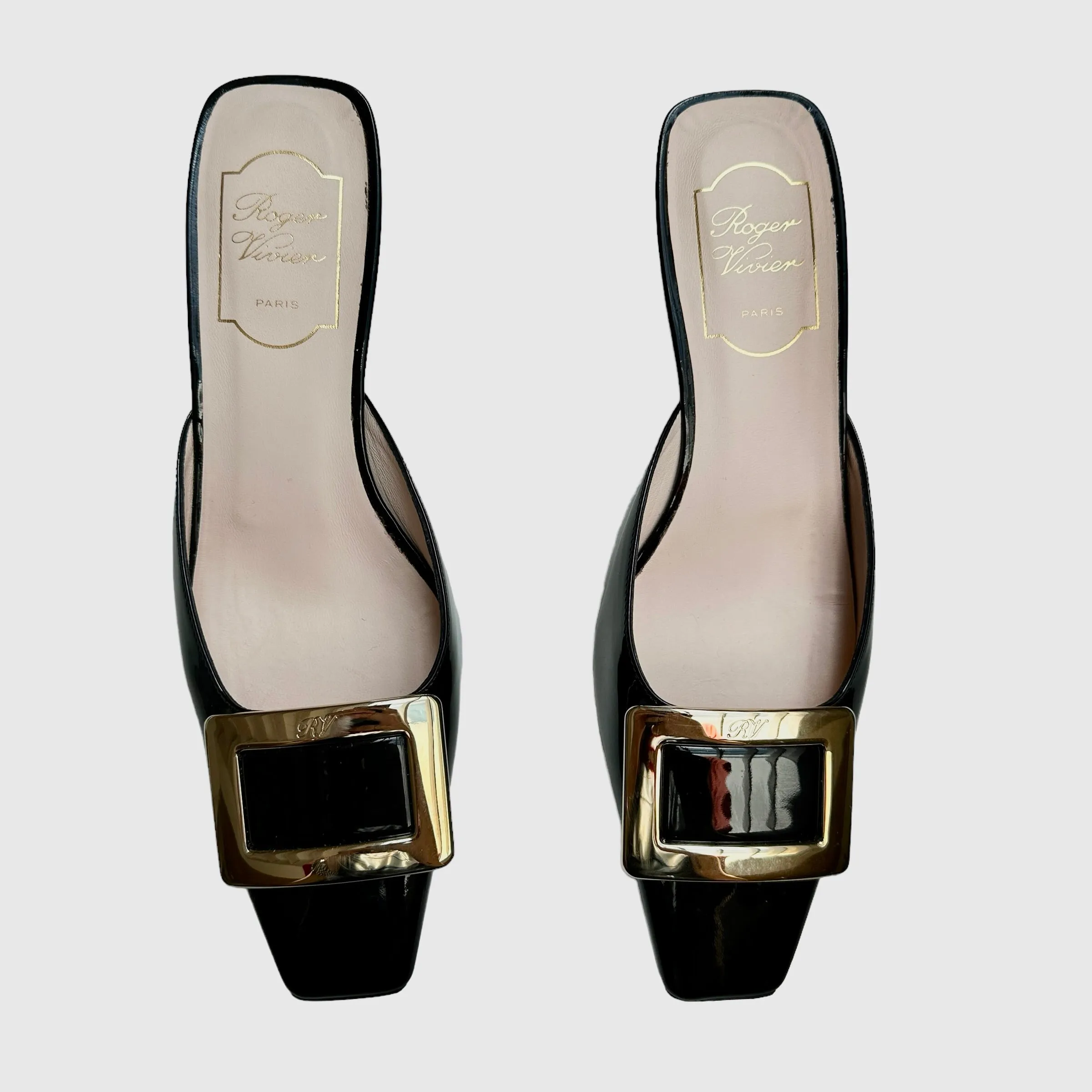 Black Patent Mules - 8