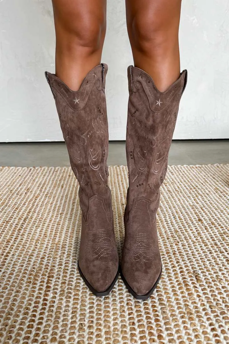 BLAZE Cowboy Western Boots - Light Brown