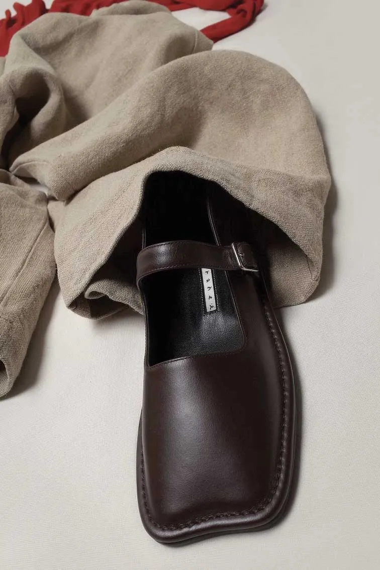 Bomi Mary Jane Flats Brown
