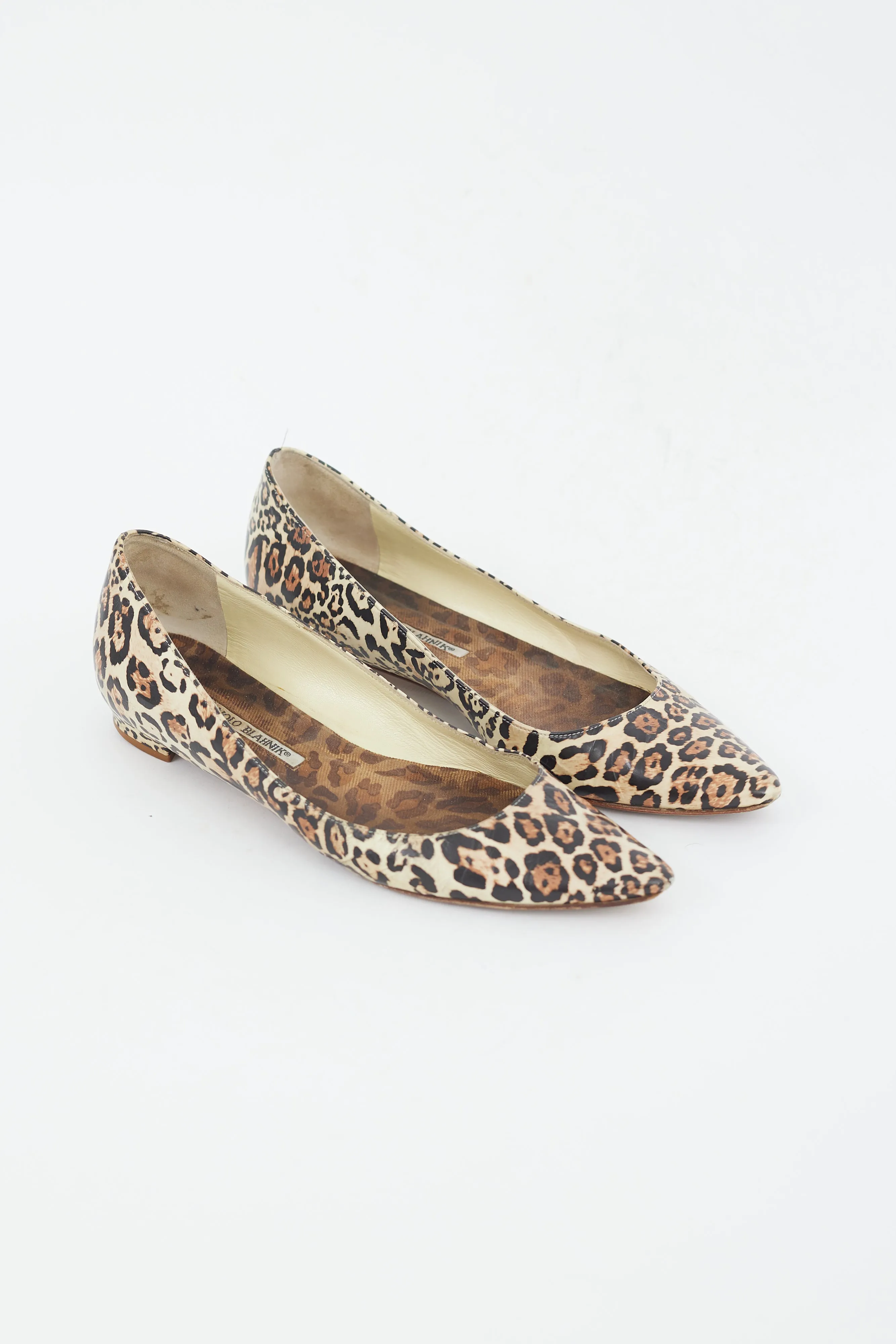 Brown & Black Printed Leather Flat