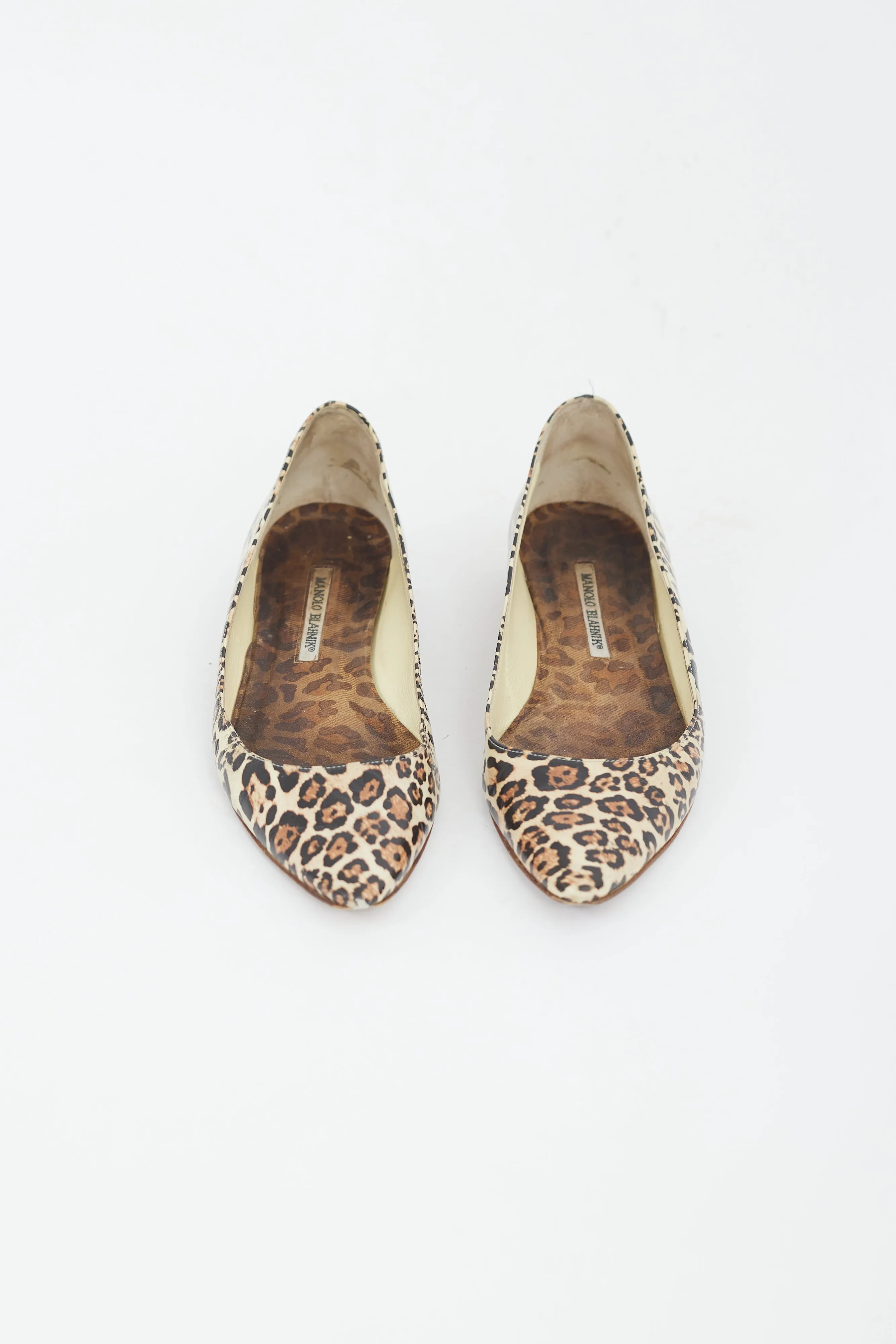 Brown & Black Printed Leather Flat