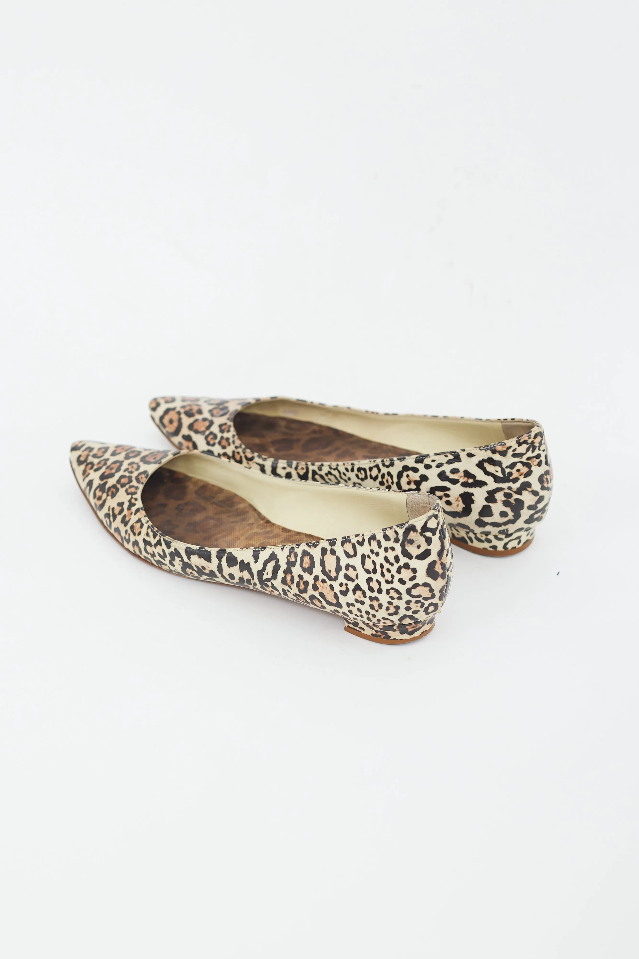 Brown & Black Printed Leather Flat