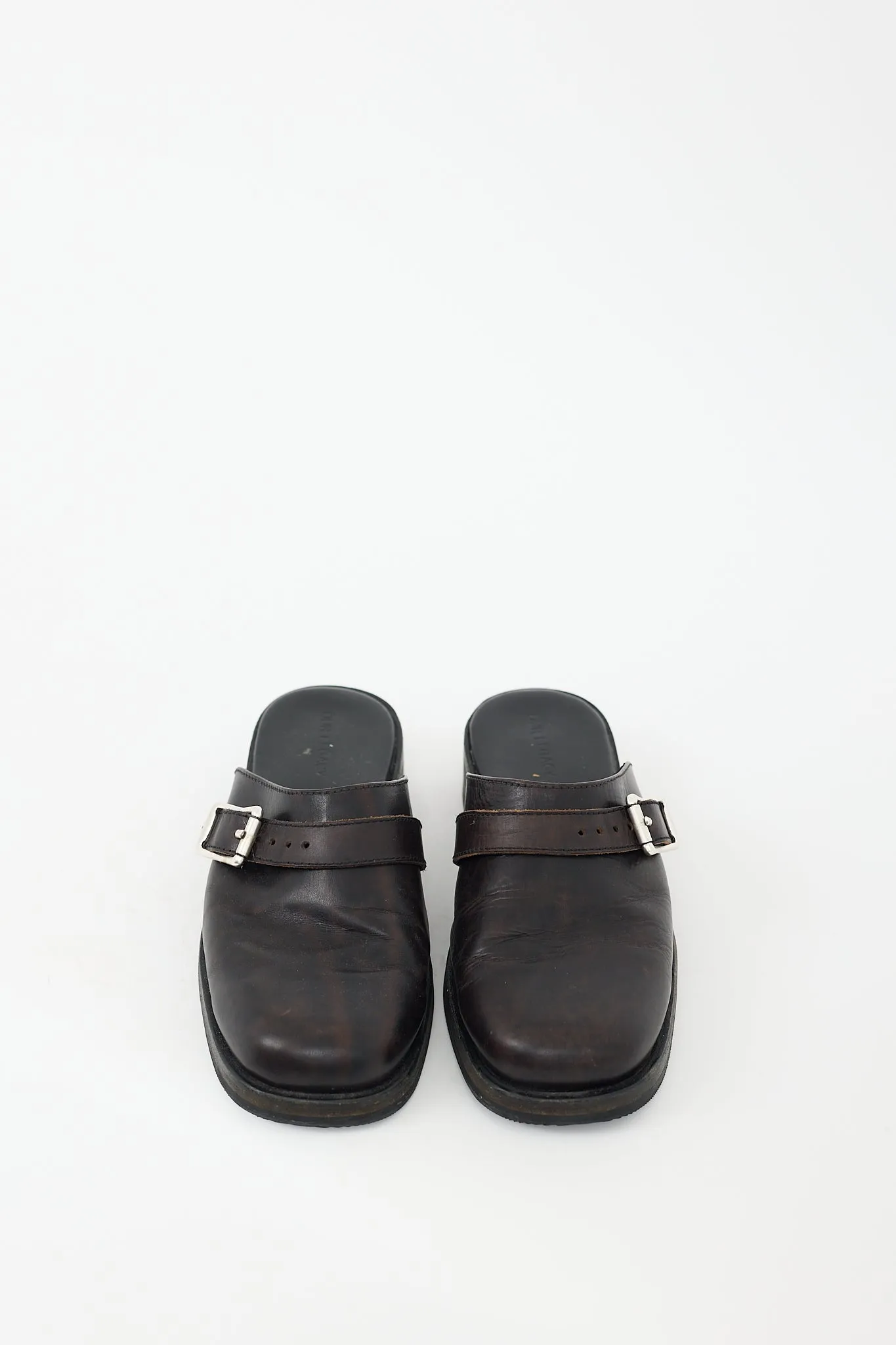 Brown Leather Camion Mule