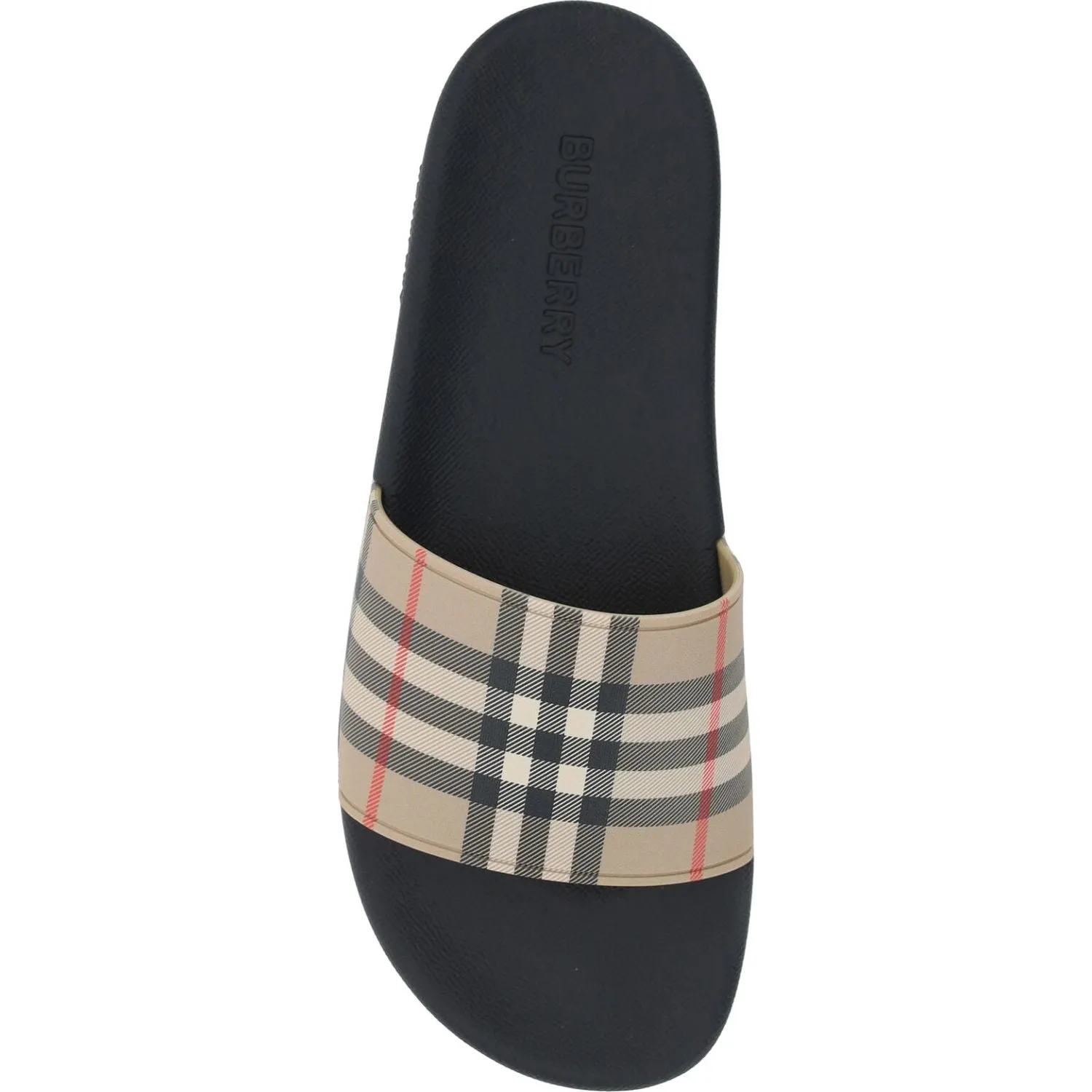 Burberry Brown Rubber Slides Sandals