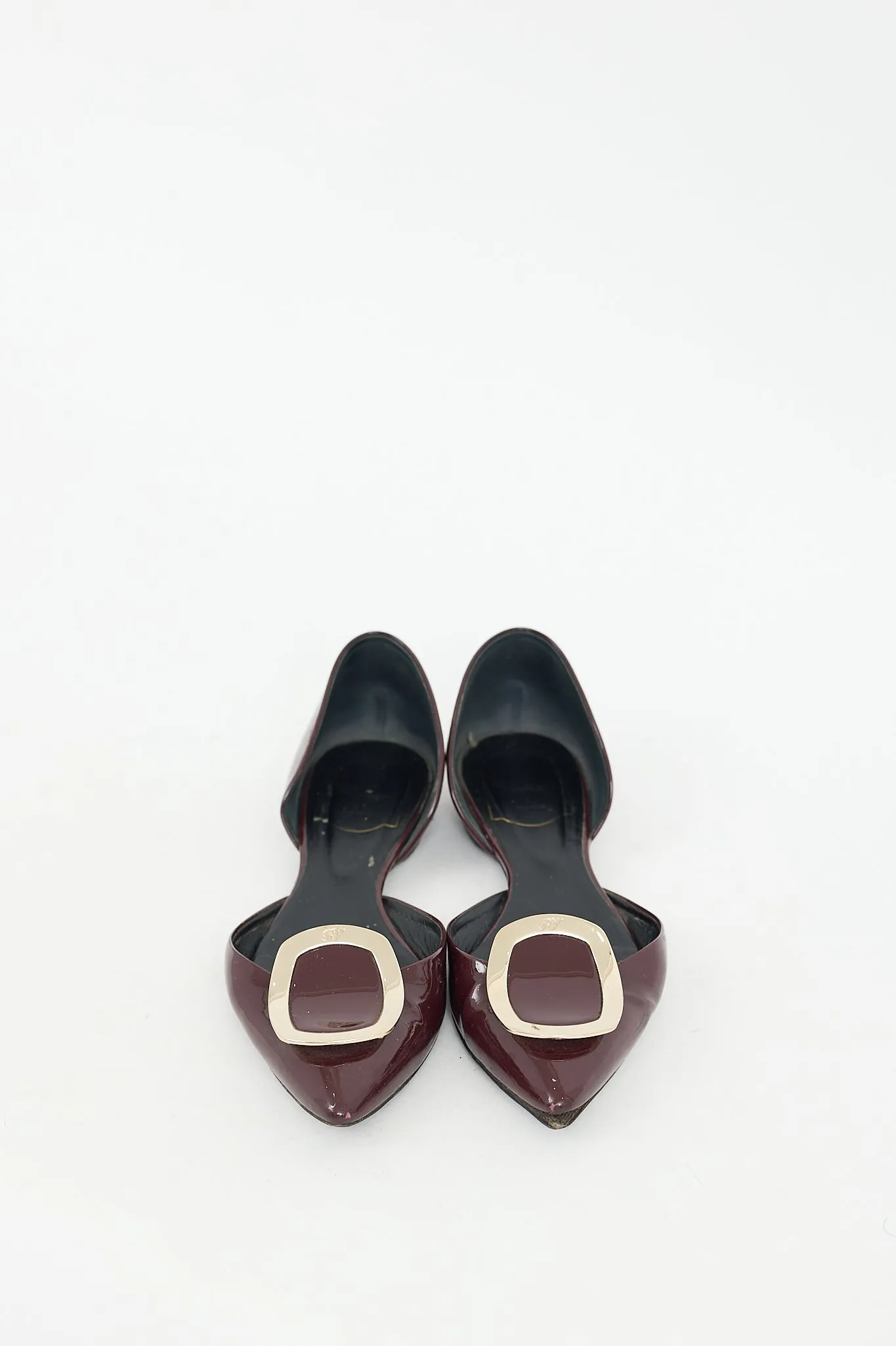 Burgundy Patent Leather D'orsay Flat