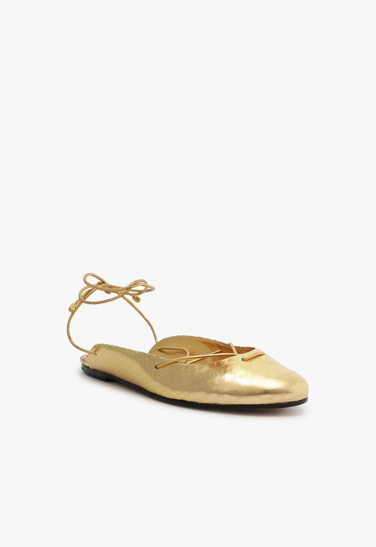 Cami Metallic Leather Flat