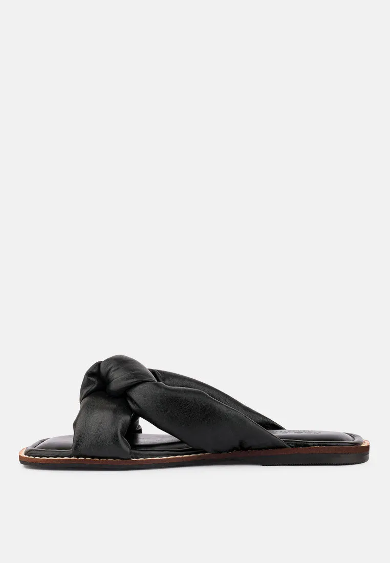 CHUBS Black Puffy Strap Sliders Flat