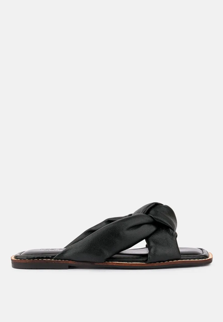 CHUBS Black Puffy Strap Sliders Flat
