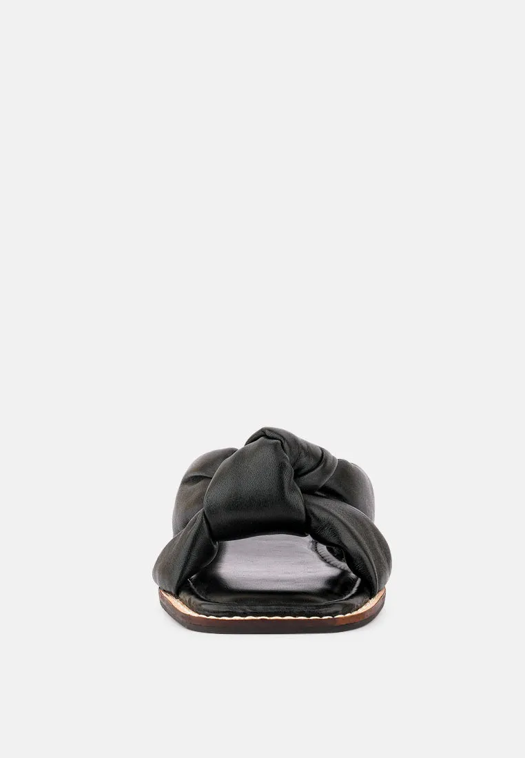 CHUBS Black Puffy Strap Sliders Flat