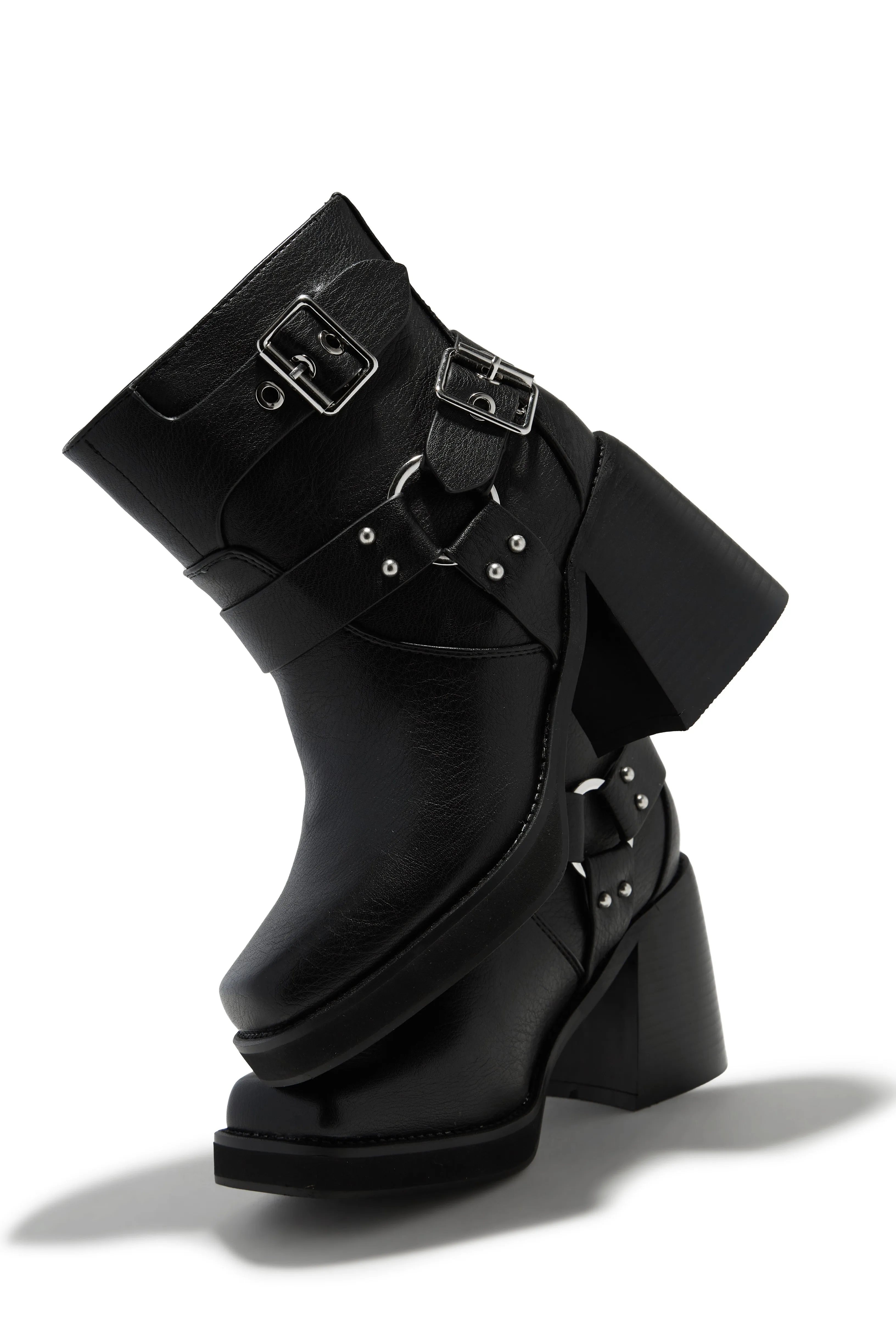 Daryn Block Heel Ankle Boots - Black