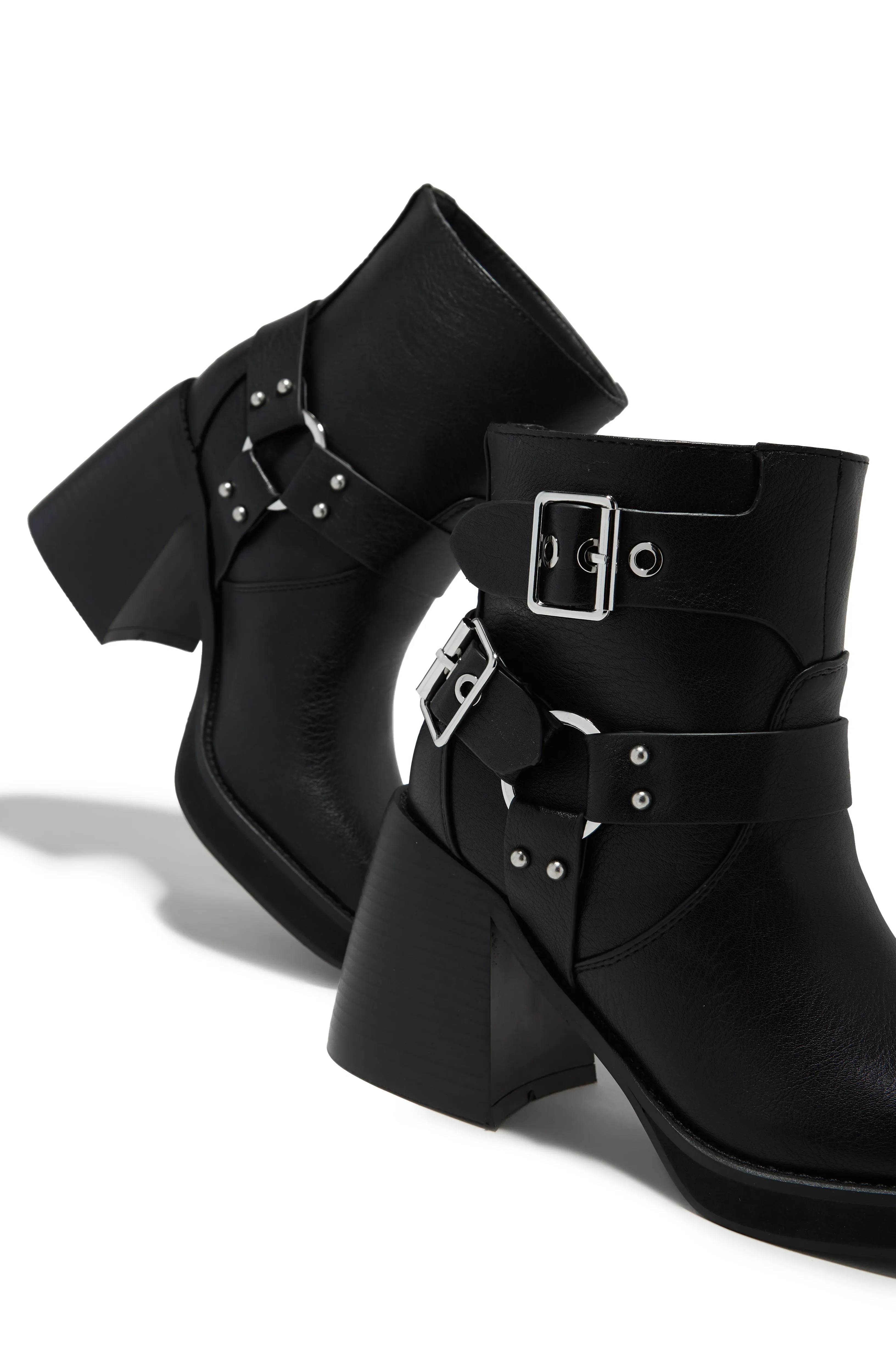 Daryn Block Heel Ankle Boots - Black