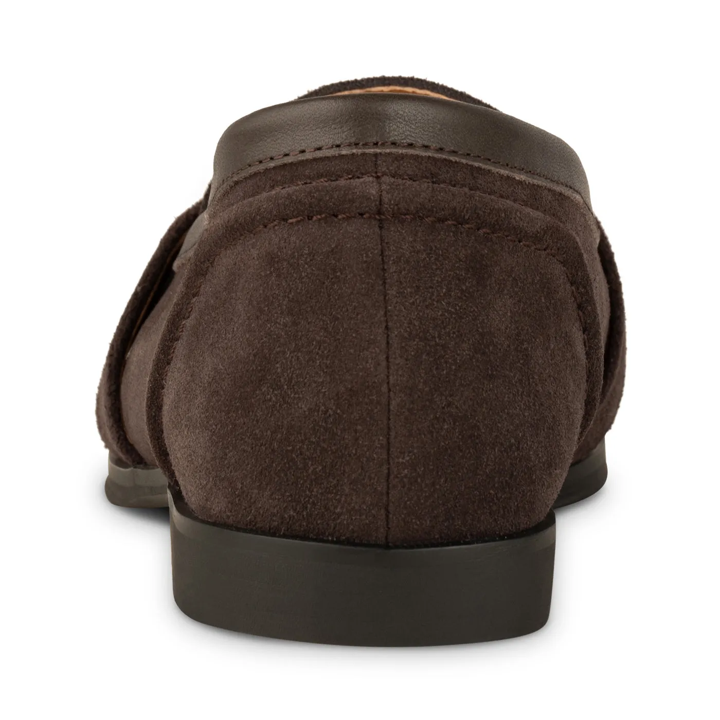 Erika saddle loafer suede - Chocolate