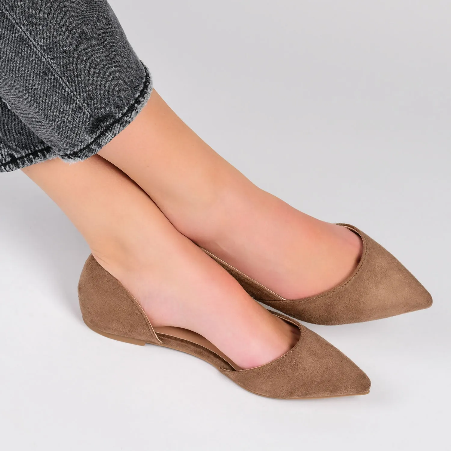 ESTER D'ORSAY FLATS IN FAUX SUEDE