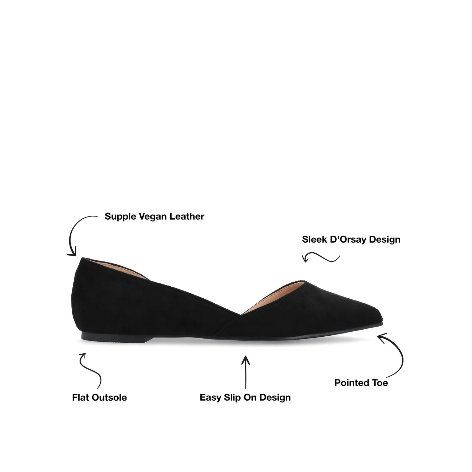 ESTER D'ORSAY FLATS IN FAUX SUEDE