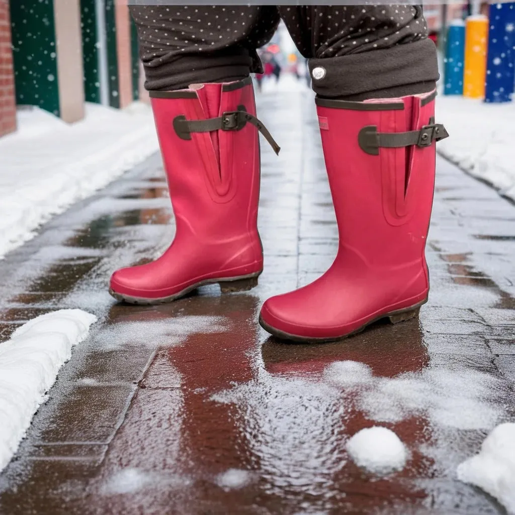 Extra Wide Calf Women's Rain Boots - Raspberry - 16-23 Inch Calf - Wide in Foot & Ankle
