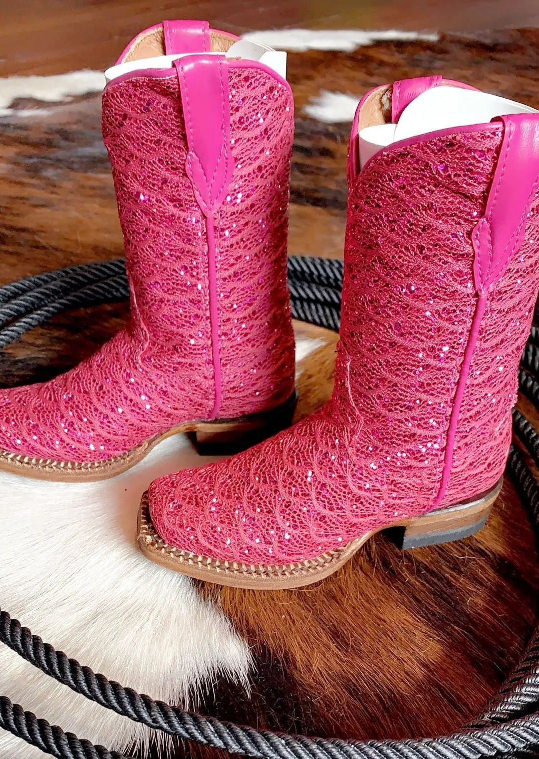Girl's Fuchsia Shimmer Boots