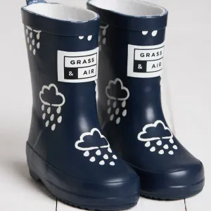 Grass & Air Kids Colour Changing Wellies (Navy)