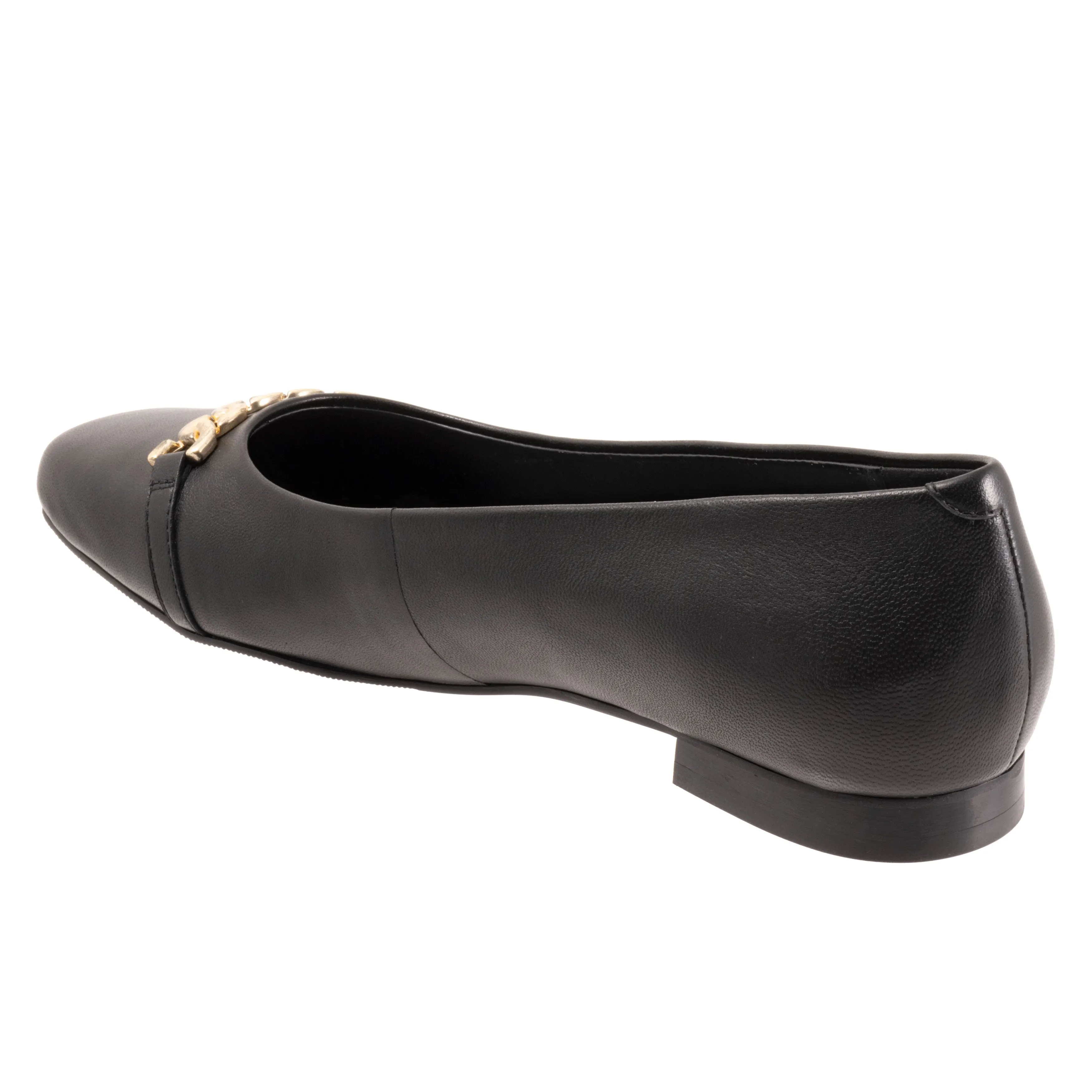 Harmony Black Low Heel Slip-on Shoes