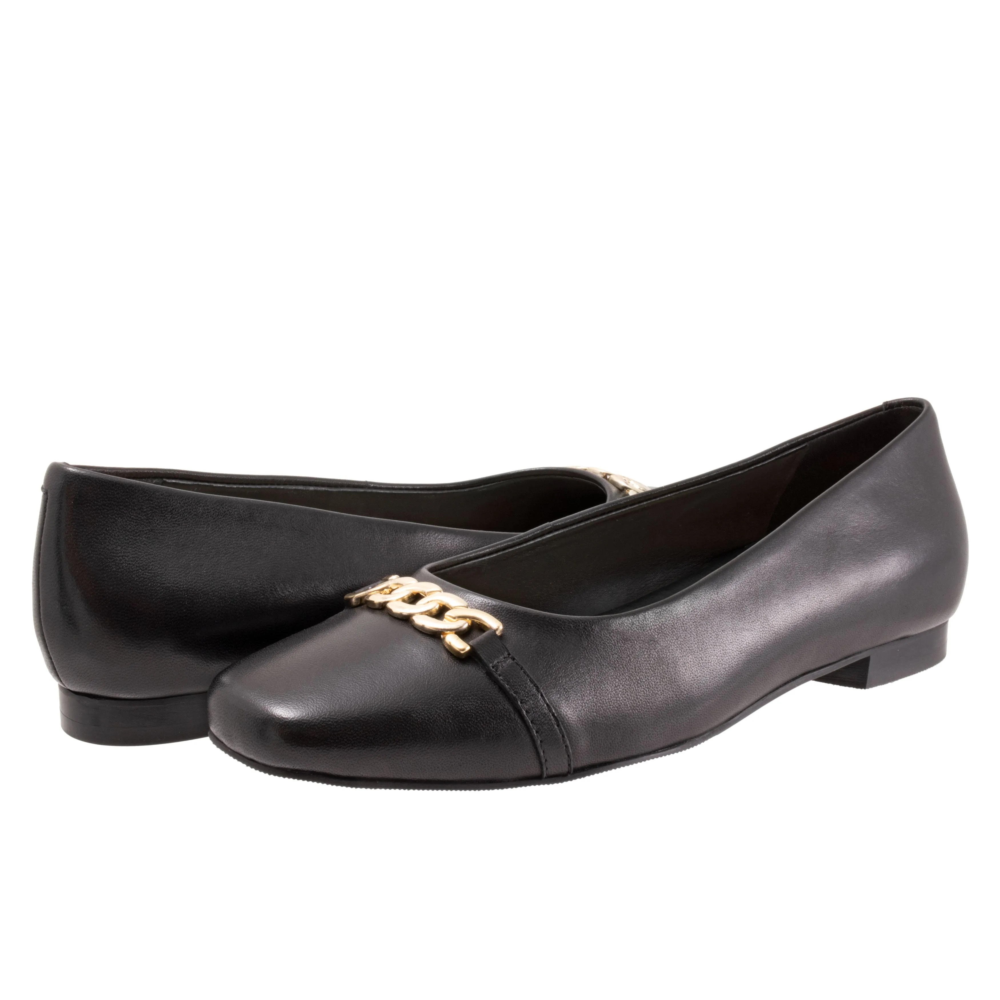 Harmony Black Low Heel Slip-on Shoes
