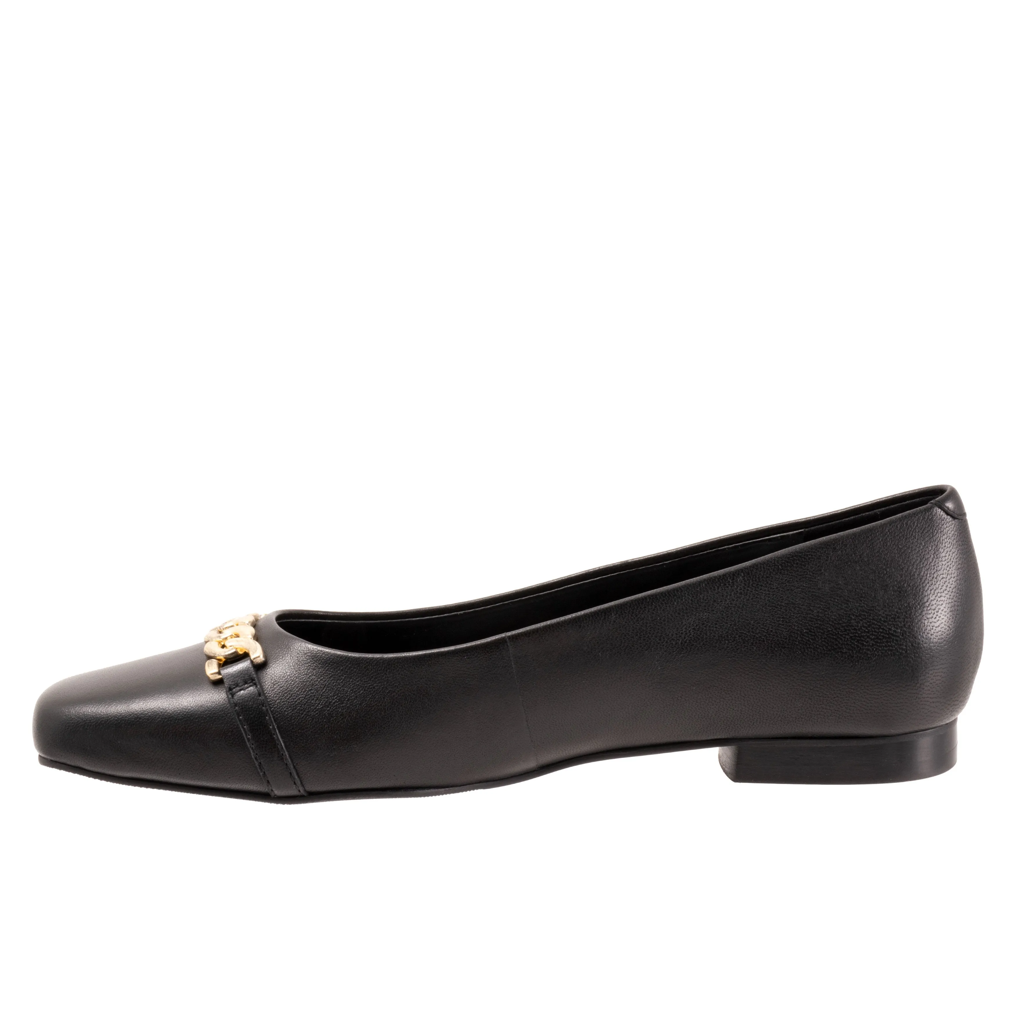 Harmony Black Low Heel Slip-on Shoes