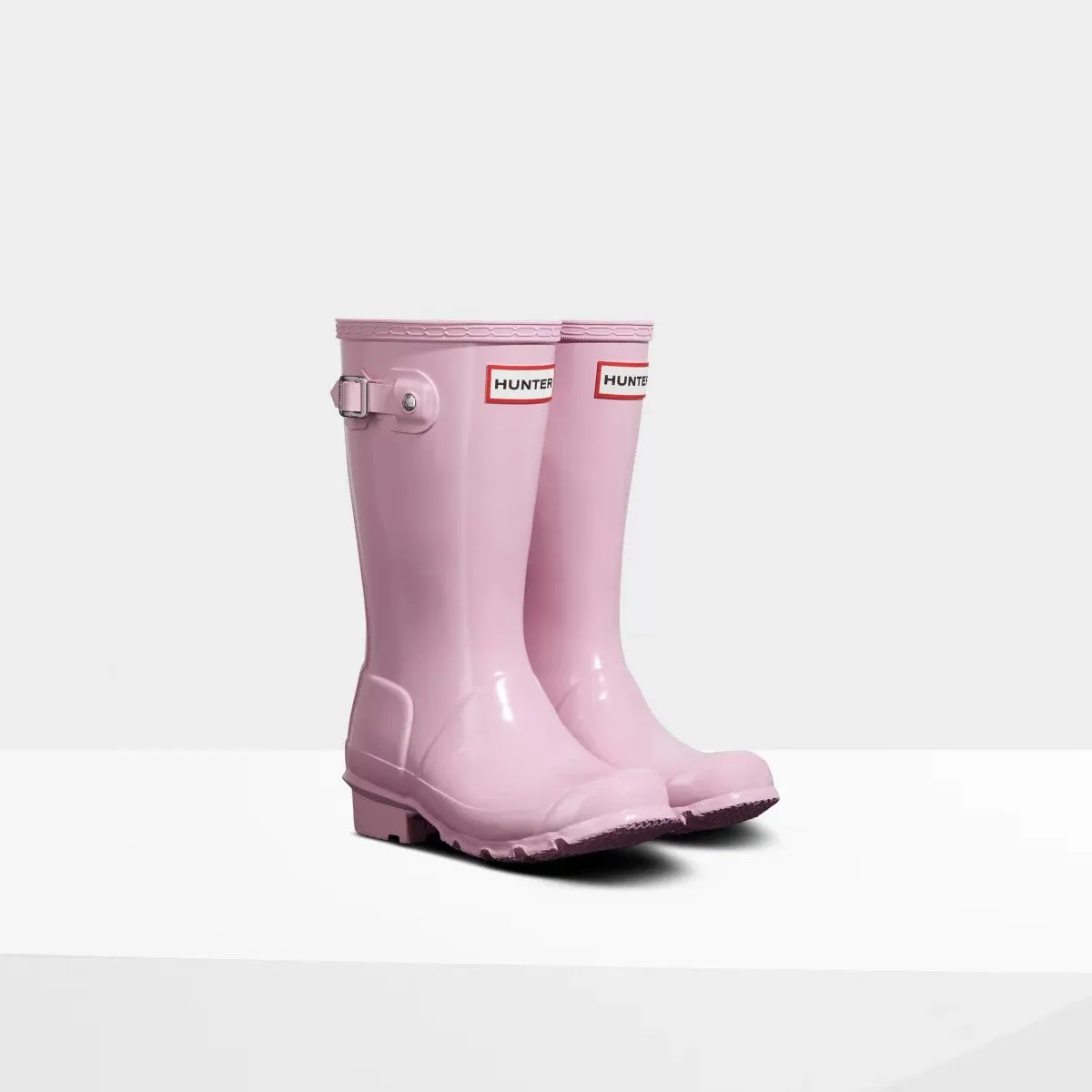 Hunter Foxglove Pink Original Kids Gloss Rain Boot