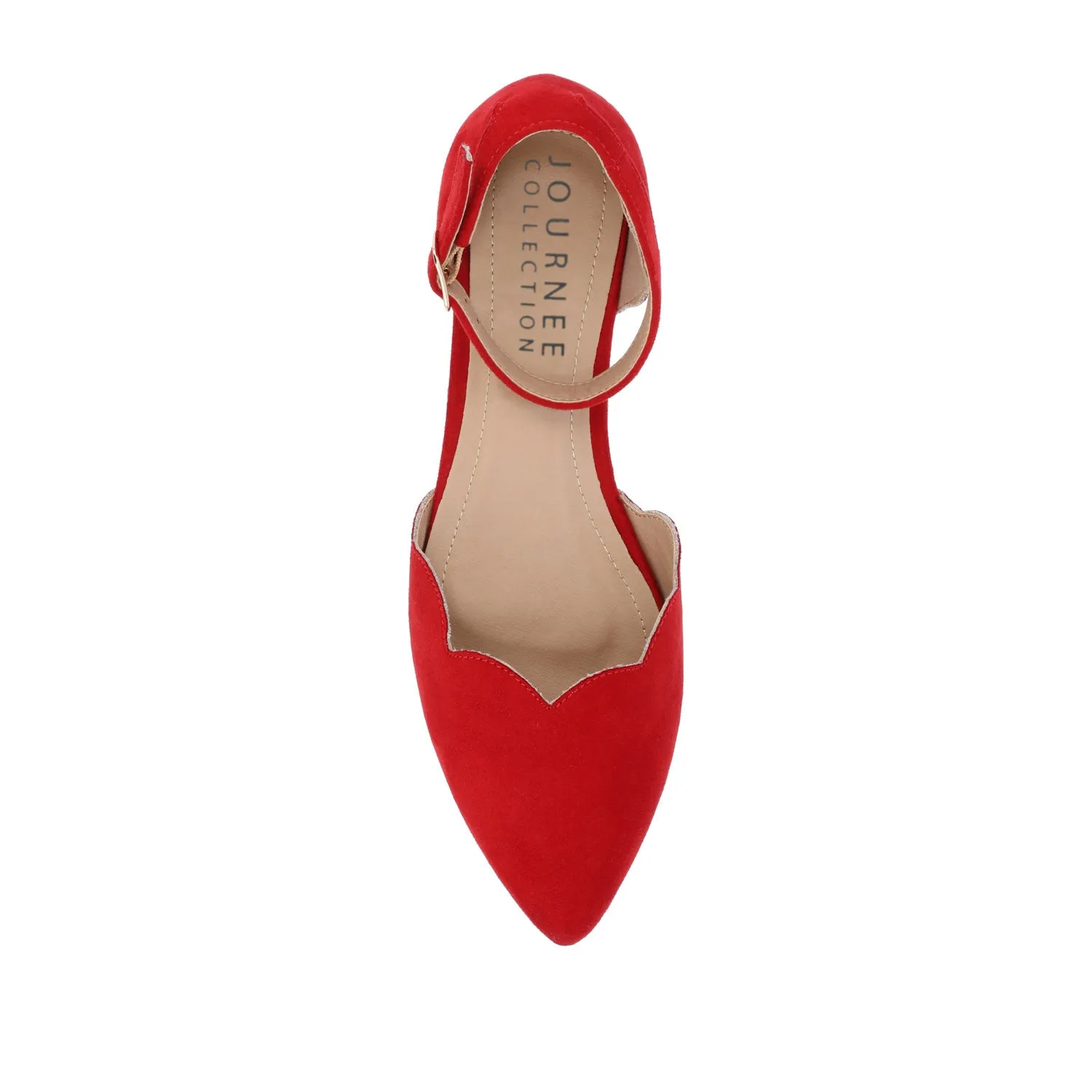 LANA SCALLOPED D'ORSAY FLAT IN FAUX SUEDE
