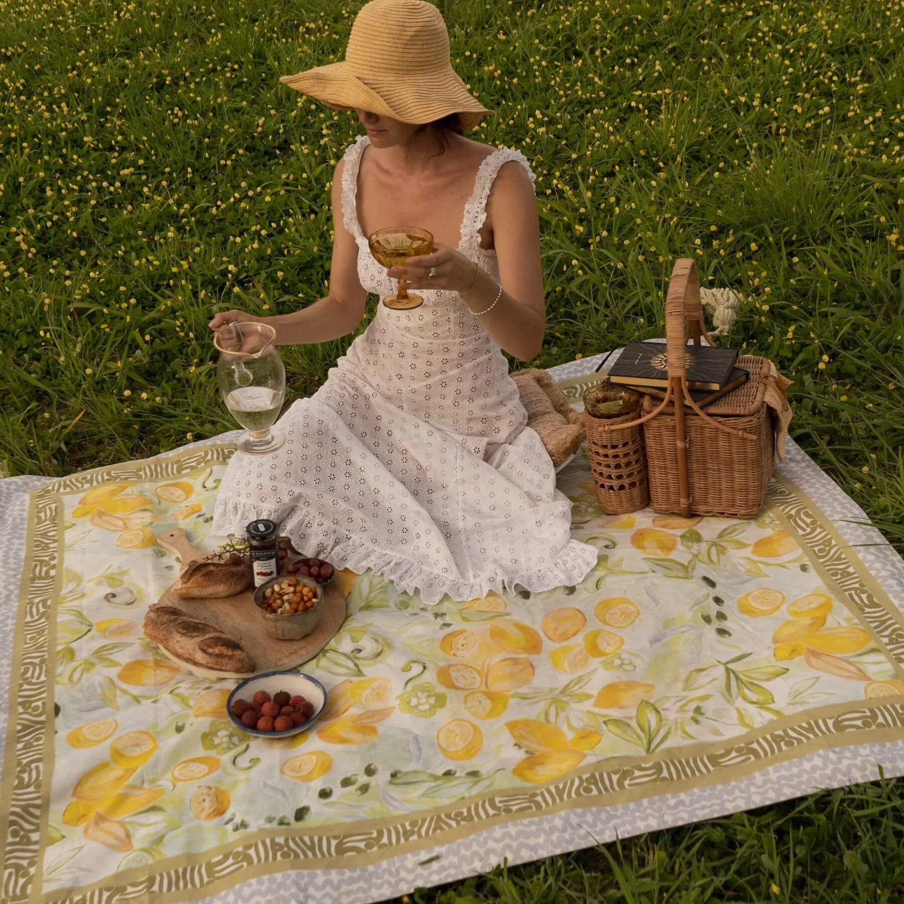 Le Lemon Picnic Blanket