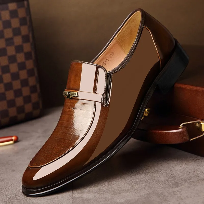 Men Leather Shoes Fashion Male Flats Pointed Toe Men's Business Formal Shoes Comfortable Office Dress Shoes Zapatos Hombre