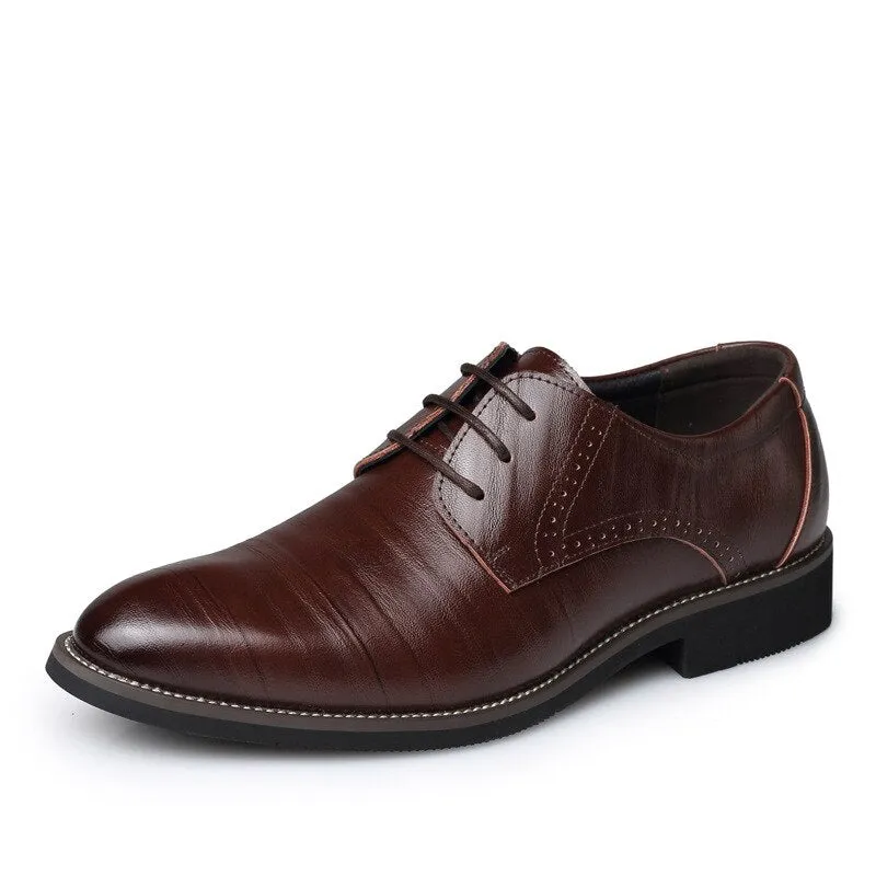 Mens Business Shoes Leather Luxury Dress Shoes Men Four Seasons Male Fashion Flats Pointed Toe Work Shoes Zapatos Hombre