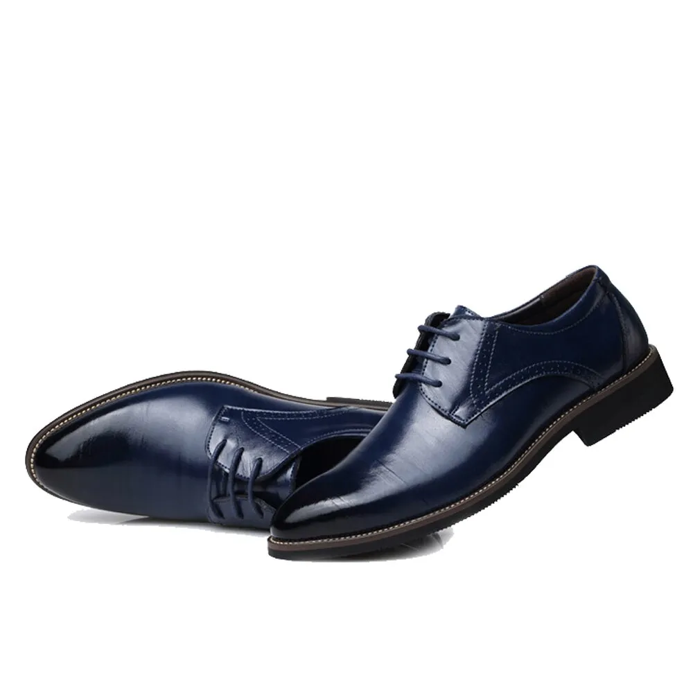 Mens Business Shoes Leather Luxury Dress Shoes Men Four Seasons Male Fashion Flats Pointed Toe Work Shoes Zapatos Hombre