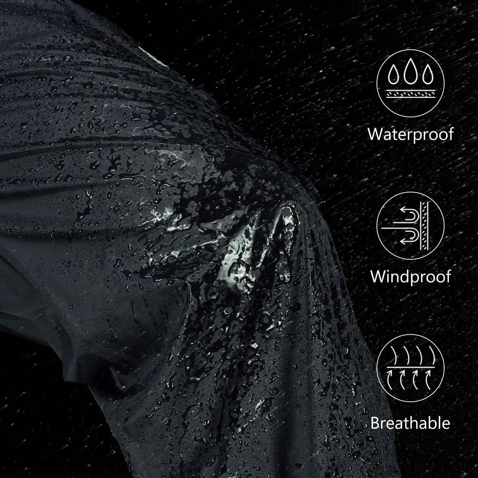 Men’s Complete Breathable Waterproof Rain Pants with 1/2 Zip Legs