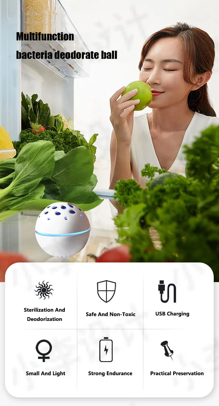 New Design! Portable Ozone Generator Air Purifier Disinfection Ball Ozonizer Humidifier Deodorizer Fridge for Refrigerator Shoes Cloth